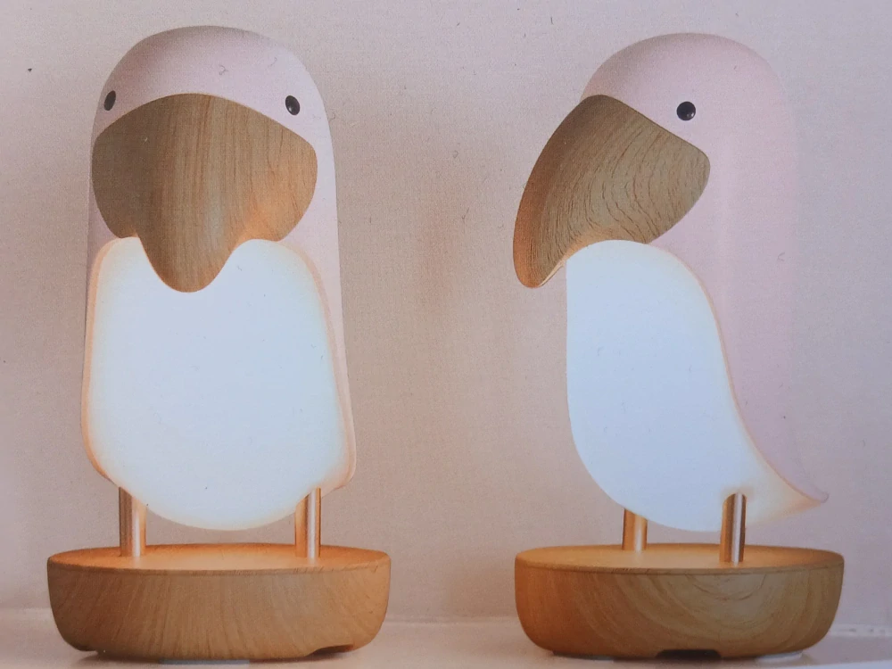 Tukan LED dětská lampa nabíjecí USB-růžová
