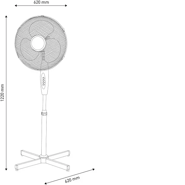 ENTAC Ventilátor stojanový 45W 3 rychlosti otáčení