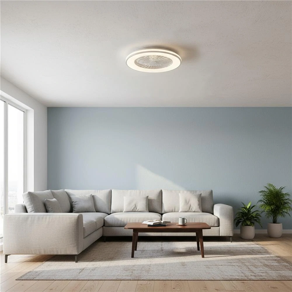 AVIDE - LED Stmívatelné stropní svítidlo s ventilátorem WHITNEY LED/48W/230V 2700-6500K pr. 48,5 cm + dálkové ovládání